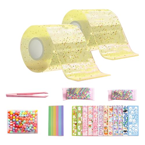 KIXZSAZ Bunte Blasen Aufkleber für DIY Blasen Bastelset, bunte Perlen für Klebeband, Blasen Set für Kinder, für Klebeband Kinder, Gelb KIXZSAZ Bunte Blasen Aufkleber für DIY Blasen Bastelset, bunte Perlen für Klebeband, Blasen Set für Kinder, für Klebeband Kinder, Gelb von KIXZSAZ