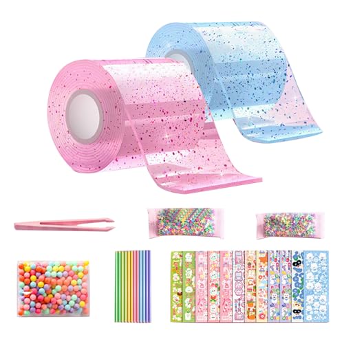 KIXZSAZ Bunte Blasen Aufkleber für DIY Blasen Bastelset, bunte Perlen für Klebeband, Blasen Set für Kinder, für Klebeband Kinder, blau+rosa KIXZSAZ Bunte Blasen Aufkleber für DIY Blasen Bastelset, bunte Perlen für Klebeband, Blasen Set für Kinder, für Klebeband Kinder, blau+rosa von KIXZSAZ