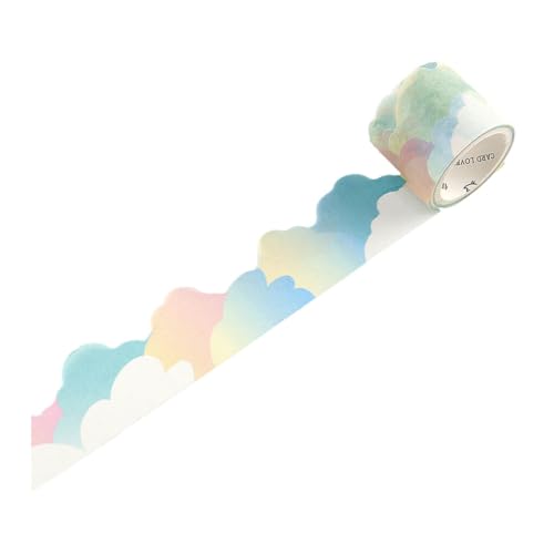 KIXZSAZ Dekoratives Klebeband Set, einfach anzubringen und wasserfest, um DIY Projekten Farbe zu verleihen. Papier Regenbogen Blumen Straßen Wolken Aufkleber, Clou Meer von KIXZSAZ