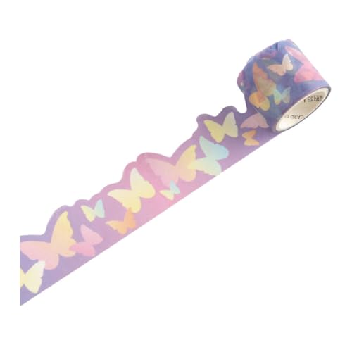 KIXZSAZ Dekoratives Klebeband Set, einfach anzubringen und wasserfest, um DIY Projekten Farbe zu verleihen. Papier Regenbogen Blumen Straßen Wolken Aufkleber, Tanzende Schmetterlinge von KIXZSAZ