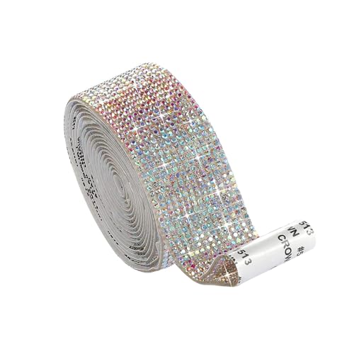 KIXZSAZ Exquisiter Kristall Strass Diamantband DIY Aufkleber, Mehrfarbig, 1.8 cm KIXZSAZ Exquisiter Kristall Strass Diamantband DIY Aufkleber, Mehrfarbig, 1.8 cm von KIXZSAZ
