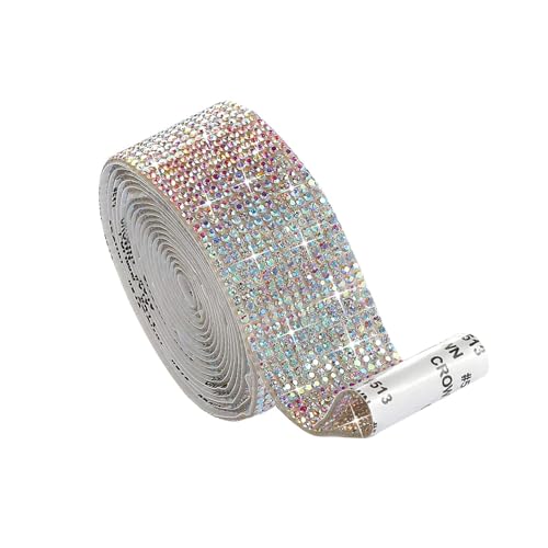 KIXZSAZ Exquisiter Kristall Strass Diamantband DIY Aufkleber, Mehrfarbig, 2.7 cm KIXZSAZ Exquisiter Kristall Strass Diamantband DIY Aufkleber, Mehrfarbig, 2.7 cm von KIXZSAZ