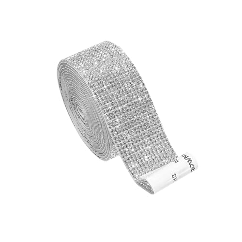 KIXZSAZ Exquisiter Kristall Strass Diamantband DIY Aufkleber, Silber 1.8 cm, 1.4 cm 1.8 cm 2.7 cm von KIXZSAZ