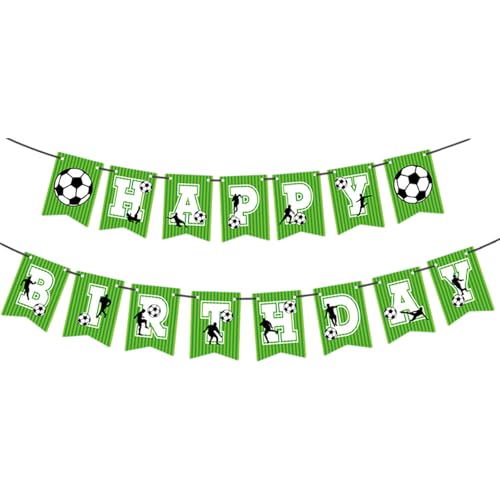 KIXZSAZ Fußball Geburtstagsparty Dekoration, einfach zu montierendes Banner für eine unvergessliche Party, farbenfrohe und schicke Geburtstagsdekoration, Grün, 1 Stück, 16.4 Fuß KIXZSAZ Fußball Geburtstagsparty Dekoration, einfach zu montierendes Banner für eine unvergessliche Party, farbenfrohe und schicke Geburtstagsdekoration, Grün, 1 Stück, 16.4 Fuß von KIXZSAZ