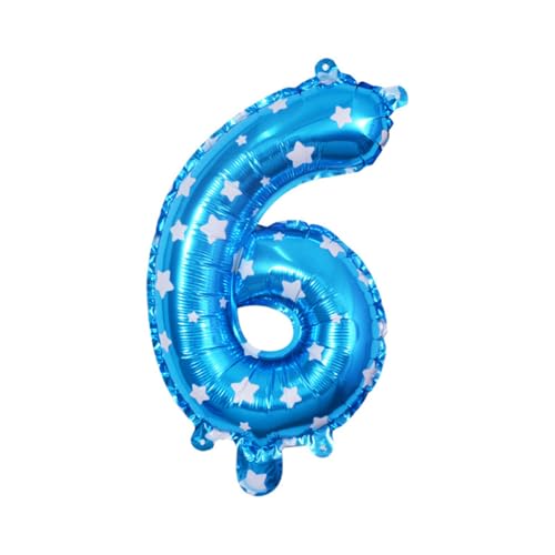 KIXZSAZ Kompakter und leichter Happy Birthday Ballon mit effektiver Dekoration, Folienballon für Hochzeitsdekoration, 6 Blau,6, 16 Zoll von KIXZSAZ