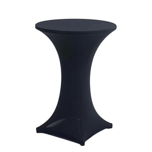 KIXZSAZ Leicht waschbare Stretch Tischdecke für hohe Tischdecken, schmutzabweisend, umweltfreundlich, pflegeleicht, runde Tischdecke aus Polyester Stretch, Schwarz von KIXZSAZ