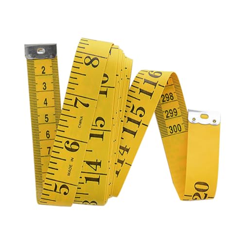 KIXZSAZ Maßband zum Nähen, 300 cm, klare Skala, Körpermaß, Markierungslineal, metrisch, aufrollbar, tragbares Brust-Zentimetermessgerät, Gelb KIXZSAZ Maßband zum Nähen, 300 cm, klare Skala, Körpermaß, Markierungslineal, metrisch, aufrollbar, tragbares Brust-Zentimetermessgerät, Gelb von KIXZSAZ