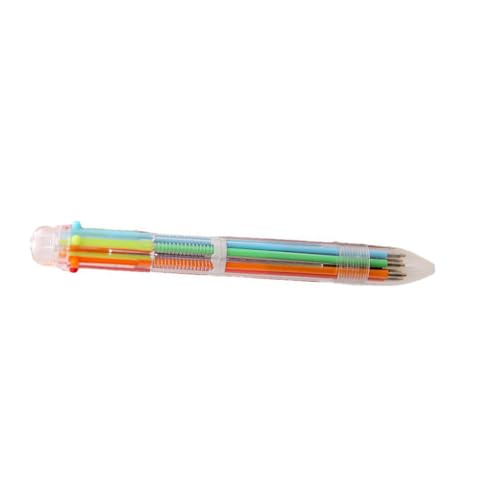 KIXZSAZ Mehrfarbiger Kugelschreiber, 6 in 1, feine Spitze, einziehbar, einfach zu halten, Schreibwerkzeug, Gel, Besprechungsaufzeichnung, Geschenkpreis von KIXZSAZ