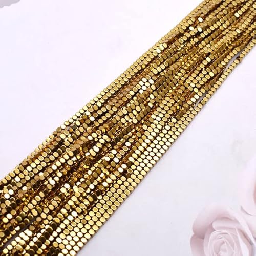 1/2/3/4/6 mm Naturstein-Hämatit-Perlen, Goldfarbe, Facette, quadratischer Würfel, lose Abstandsperlen, für die Schmuckherstellung, DIY-Design, Armband, goldfarben, 1,5 x 1,5 mm, 15 Zoll 1/2/3/4/6 mm Naturstein-Hämatit-Perlen, Goldfarbe, Facette, quadratischer Würfel, lose Abstandsperlen, für die Schmuckherstellung, DIY-Design, Armband, goldfarben, 1,5 x 1,5 mm, 15 Zoll von KIYANSH