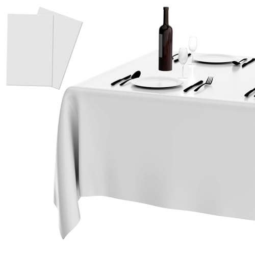 Tischdecke Weiß,Papiertischdecke,Einweg Tischdecke,Plastiktischdecke,Tischdecke,Geeignet Für Hochzeitsdeko Tisch,Tischdecke Geburtstag,Silvester Tischdecke,Tischtücher Outdoor,Tischdecke Weiss von KIYFXA
