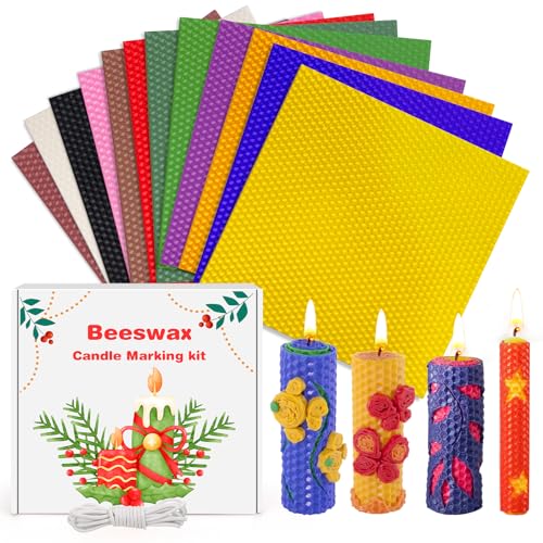 KIYTARBOO 12 Bienenwachsplatten, Wachsplatten für Kerzen, Taufkerze Selber machen set, Kerzen Selber Machen Set,Kerzen Bemalen Set, DIY-Kerzen für Erwachsene und Kinder KIYTARBOO 12 Bienenwachsplatten, Wachsplatten für Kerzen, Taufkerze Selber machen set, Kerzen Selber Machen Set,Kerzen Bemalen Set, DIY-Kerzen für Erwachsene und Kinder von KIYTARBOO
