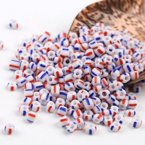 KIZAMI 1400/2400/6500 Stück 3 mm gestreifte Rocailles im Vintage-Stil, Bunte tschechische Glasperlen für DIY-Schmuck, Armbänder, Halsketten, Bastelbedarf KIZAMI 1400/2400/6500 Stück 3 mm gestreifte Rocailles im Vintage-Stil, Bunte tschechische Glasperlen für DIY-Schmuck, Armbänder, Halsketten, Bastelbedarf von KIZAMI