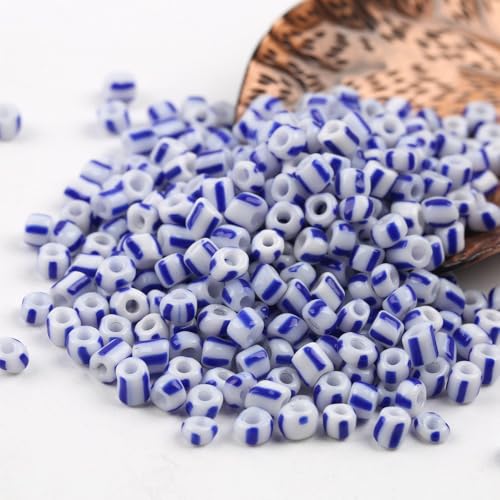 KIZAMI 1400/2400/6500 Stück 3 mm gestreifte Rocailles im Vintage-Stil, Bunte tschechische Glasperlen für DIY-Schmuck, Armbänder, Halsketten, Bastelbedarf KIZAMI 1400/2400/6500 Stück 3 mm gestreifte Rocailles im Vintage-Stil, Bunte tschechische Glasperlen für DIY-Schmuck, Armbänder, Halsketten, Bastelbedarf von KIZAMI
