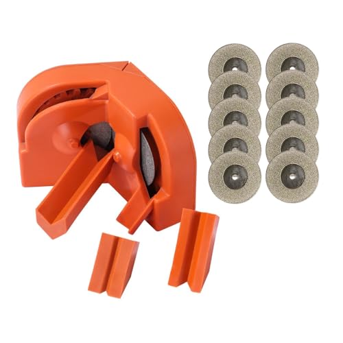 Bohrer -Bit -Spitzer -Mehrzweck -Bohrer, Bohrbit -Spitzer -Set - mit 10 Schleifscheiben und 3 Hilfswerkzeugen für Holzbearbeitung, Metallbearbeitung (Orange) von KJAOYU