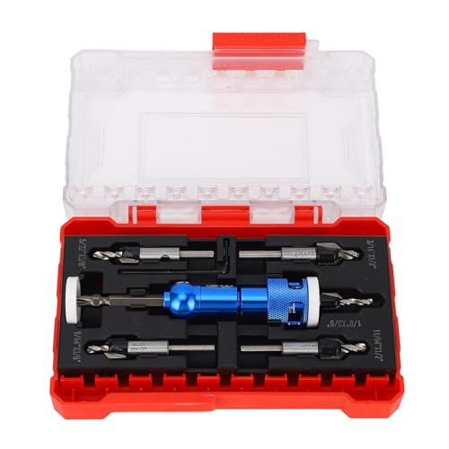 Countersink Drill Bits Set, Woodworking Countersink Counterbore Drill Bit Set, 5-Piece Countersink Drill Bit Set for Wood Variable Depth Stop and 82 Degree Carbide Tipped Bits Countersink Drill Bits Set, Woodworking Countersink Counterbore Drill Bit Set, 5-Piece Countersink Drill Bit Set for Wood Variable Depth Stop and 82 Degree Carbide Tipped Bits von KJAOYU