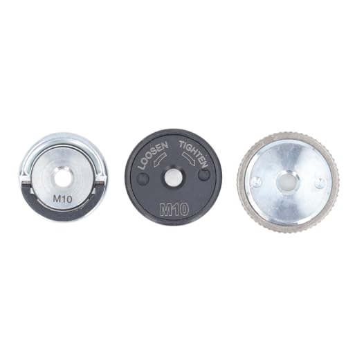 Quick Change Angle Grinder Flange Nuts, 3PCS M10 Angle Grinder Flange Nut Set, High Torsion Self-Locking Pressure Plates (12000RPM, 40Nm) for Universal Compatibility von KJAOYU
