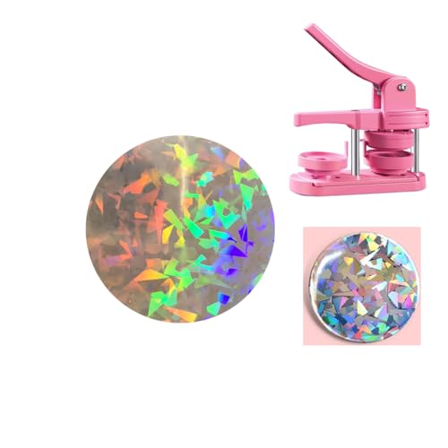 KJArrow Button Maker Supplies holografische Papier-Kunststofffolie für 58 mm, Knopfmacher-Zubehör, 200 Stück, glänzende Laminatblätter, Abzeichennadeln, glitzerndes Papier, 7,9 cm, gebrochenes Glas KJArrow Button Maker Supplies holografische Papier-Kunststofffolie für 58 mm, Knopfmacher-Zubehör, 200 Stück, glänzende Laminatblätter, Abzeichennadeln, glitzerndes Papier, 7,9 cm, gebrochenes Glas von KJArrow