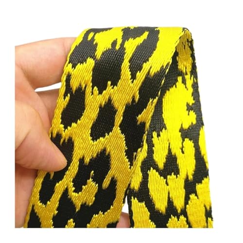 KJBDQQH Schleife 1/2/3,0 Meter Gurtband 38mm Taschengurt Band Rucksack Kleidungsstück Dekoratives Band DIY Nähzubehör(BlackYellow,1Meter) von KJBDQQH
