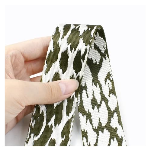 KJBDQQH Schleife 1/2/3,0 Meter Gurtband 38mm Taschengurt Band Rucksack Kleidungsstück Dekoratives Band DIY Nähzubehör(GreenWhite,3.0Meters) von KJBDQQH