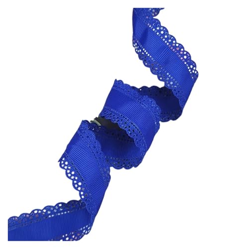 KJBDQQH Schleife 10 Yards 3 cm 1,25 Zoll ausgehöhltes Grosgrain-Spitzenrippenband Blümchenband DIY Schleife Halskette Hochzeit Geburtstag Kuchen Verpackung Dekor(Blue2) von KJBDQQH