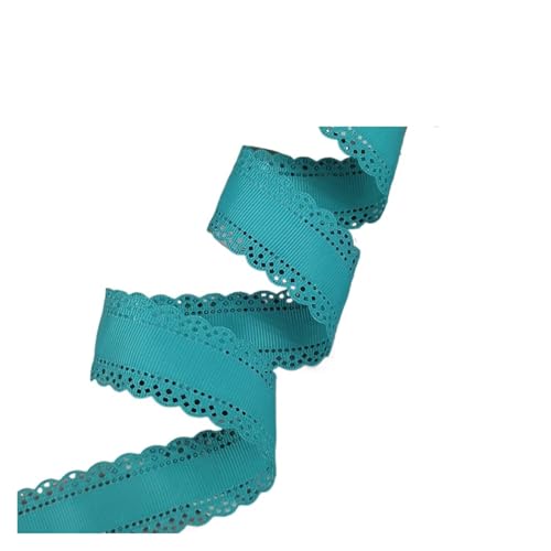 KJBDQQH Schleife 10 Yards 3 cm 1,25 Zoll ausgehöhltes Grosgrain-Spitzenrippenband Blümchenband DIY Schleife Halskette Hochzeit Geburtstag Kuchen Verpackung Dekor(Green1) von KJBDQQH