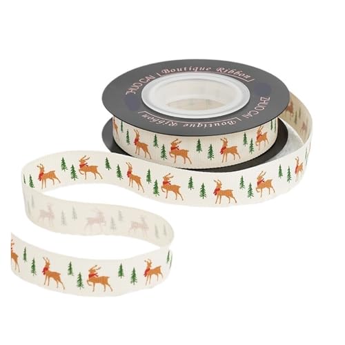 KJBDQQH Schleife 10 Yards Weihnachtsbänder, Box-Verpackung, dekorative Bänder, DIY, bunt bedrucktes, einfarbig gewebtes Klebeband(Color E) von KJBDQQH