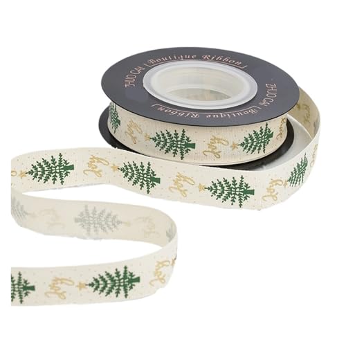 KJBDQQH Schleife 10 Yards Weihnachtsbänder, Box-Verpackung, dekorative Bänder, DIY, bunt bedrucktes, einfarbig gewebtes Klebeband(Color H) von KJBDQQH