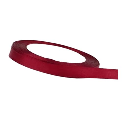KJBDQQH Schleife 100 Yards/Rolle weinrote Bänder for Basteln Schleife Knoten Rose Blume DIY handgemachte Verpackung Weihnachten Hochzeit Dekoration Band(1cm) von KJBDQQH