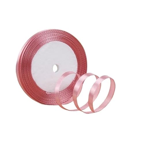 KJBDQQH Schleife 100 Yards 6 mm Seidensatinbänder for Basteln, Schleifen, handgefertigte Wickelpartys, Weihnachten, Hochzeit, dekorative künstliche Accessoires(Bean Paste Powder) von KJBDQQH