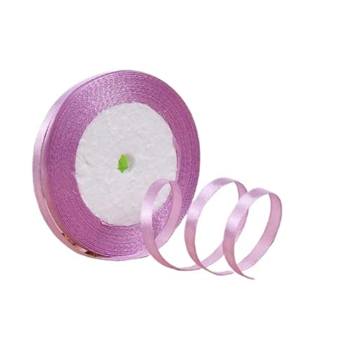 KJBDQQH Schleife 100 Yards 6 mm Seidensatinbänder for Basteln, Schleifen, handgefertigte Wickelpartys, Weihnachten, Hochzeit, dekorative künstliche Accessoires(Pink Purple) von KJBDQQH