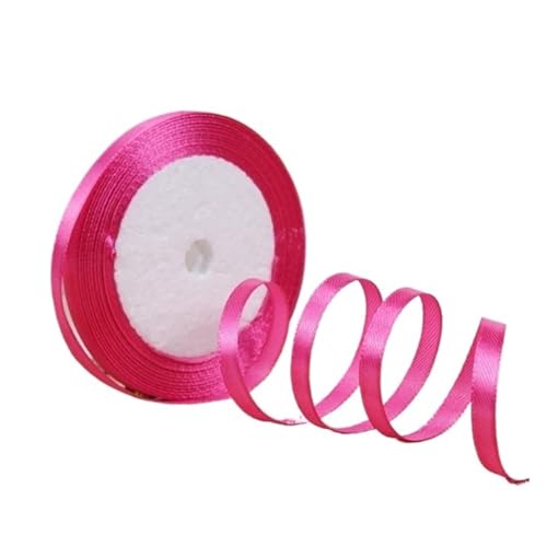 KJBDQQH Schleife 100 Yards 6 mm Seidensatinbänder for Basteln, Schleifen, handgefertigte Wickelpartys, Weihnachten, Hochzeit, dekorative künstliche Accessoires(Rose) von KJBDQQH
