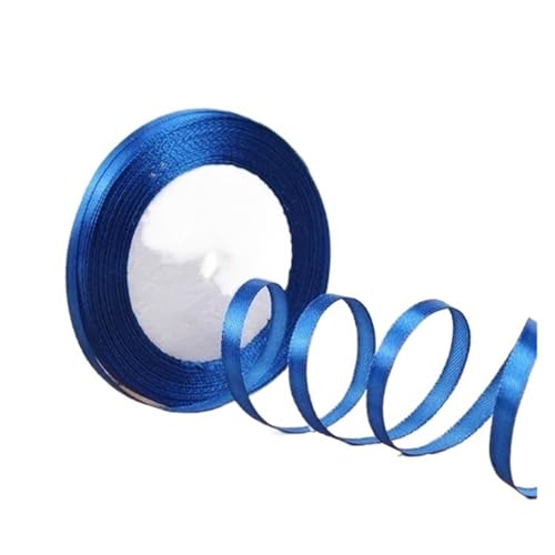 KJBDQQH Schleife 100 Yards 6 mm Seidensatinbänder for Basteln, Schleifen, handgefertigte Wickelpartys, Weihnachten, Hochzeit, dekorative künstliche Accessoires(Royal Blue) von KJBDQQH