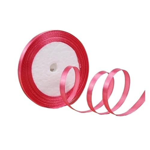 KJBDQQH Schleife 100 Yards 6 mm Seidensatinbänder for Basteln, Schleifen, handgefertigte Wickelpartys, Weihnachten, Hochzeit, dekorative künstliche Accessoires(Watermelon red) von KJBDQQH