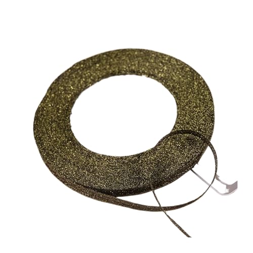 KJBDQQH Schleife 100 Yards 6 mm Silber Gold Glitzer Seidensatinband Party Zuhause Hochzeit Dekoration Verpackung Weihnachten Halloween DIY Material(Black) von KJBDQQH