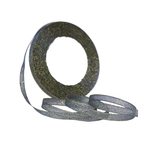 KJBDQQH Schleife 100 Yards 6 mm Silber Gold Glitzer Seidensatinband Party Zuhause Hochzeit Dekoration Verpackung Weihnachten Halloween DIY Material(Blue1) von KJBDQQH