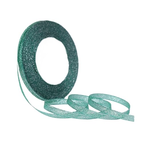 KJBDQQH Schleife 100 Yards 6 mm Silber Gold Glitzer Seidensatinband Party Zuhause Hochzeit Dekoration Verpackung Weihnachten Halloween DIY Material(Bright Green) von KJBDQQH