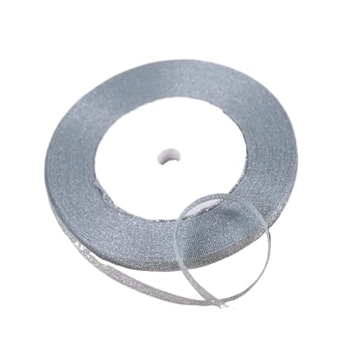 KJBDQQH Schleife 100 Yards 6 mm Silber Gold Glitzer Seidensatinband Party Zuhause Hochzeit Dekoration Verpackung Weihnachten Halloween DIY Material(Light Blue) von KJBDQQH