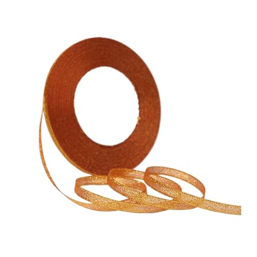KJBDQQH Schleife 100 Yards 6 mm Silber Gold Glitzer Seidensatinband Party Zuhause Hochzeit Dekoration Verpackung Weihnachten Halloween DIY Material(Orange) von KJBDQQH