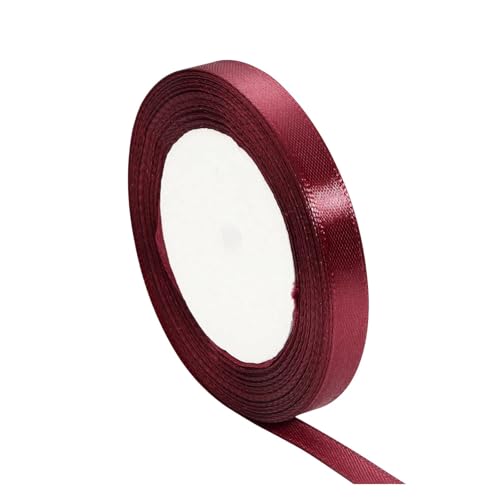 KJBDQQH Schleife 100 Yards weinrotes einseitiges Satinband for Einwickeln von weihnachtlichem Nähstoffband(10mm) von KJBDQQH