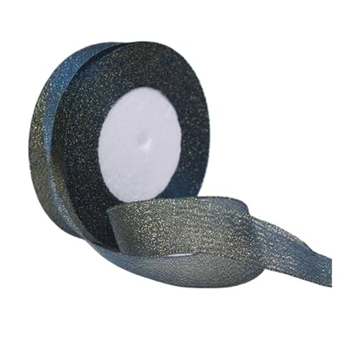 KJBDQQH Schleife 100yard 25MM Glitter Farbe Band Weihnachten Hochzeit Decor Kuchen Candy Box Verpackung Wrap Materialien DIY Zubehör(Dark Bule) von KJBDQQH