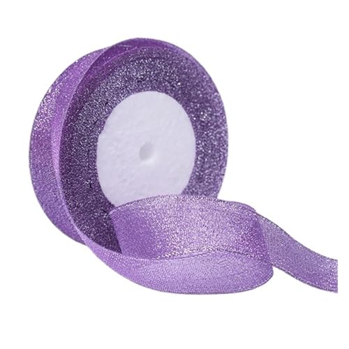 KJBDQQH Schleife 100yard 25MM Glitter Farbe Band Weihnachten Hochzeit Decor Kuchen Candy Box Verpackung Wrap Materialien DIY Zubehör(Purple) von KJBDQQH