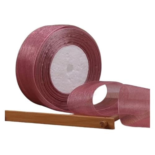 KJBDQQH Schleife 12/15/20/25/40/50 mm (100 Yards) Organza-Fleckenband, DIY-Handwerk, Hochzeit, for Party-Dekoration, Kuchenschleife, Verpackungsband(Light Gray Purple,20mm Organza Ribbon) von KJBDQQH