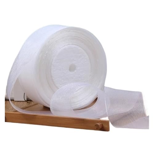 KJBDQQH Schleife 12/15/20/25/40/50 mm (100 Yards) Organza-Fleckenband, DIY-Handwerk, Hochzeit, for Party-Dekoration, Kuchenschleife, Verpackungsband(White,15mm Organza Ribbon) von KJBDQQH