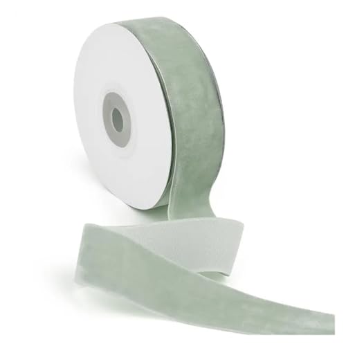 KJBDQQH Schleife 15 Yards 1/2,5 cm Samtbänder Farbe Einseitige Beflockung DIY Handgefertigte Schleife Hochzeit Partydekorationen for Verpackungsstoff(2.5cm 09) von KJBDQQH