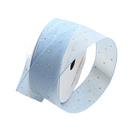 KJBDQQH Schleife 20 Yards/Rolle 4 cm Strasssteine ​​Faltgarn Seidenbänder Blumen Kuchen Box Verpackungsmaterial Schleife DIY(Light Blue) von KJBDQQH
