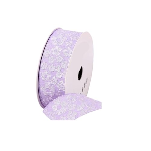 KJBDQQH Schleife 20 Yards 25/40 mm 3D-Blumen-Faltenprägungsband, DIY-Zubehör for Schleifen, Blumensträuße, Verpackung, Nähen, Kleidung, Materialien(Purple,25mm-20yards) von KJBDQQH