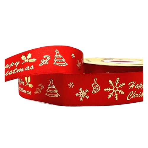KJBDQQH Schleife 20 Yards 25 mm Weihnachtsband, bedrucktes Weihnachts-Polyesterband for handgefertigtes Design, Weihnachtsdekoration, DIY-Verpackung(Color31) von KJBDQQH