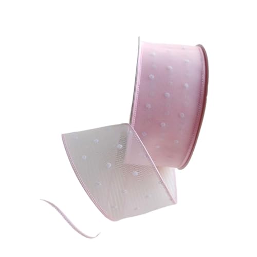 KJBDQQH Schleife 20 Yards 4CM Polka Dots DlY Schleife Box Verpackung Band Material Hochzeit Party Backen Kuchen Blume Verpackung Band(Pink) von KJBDQQH