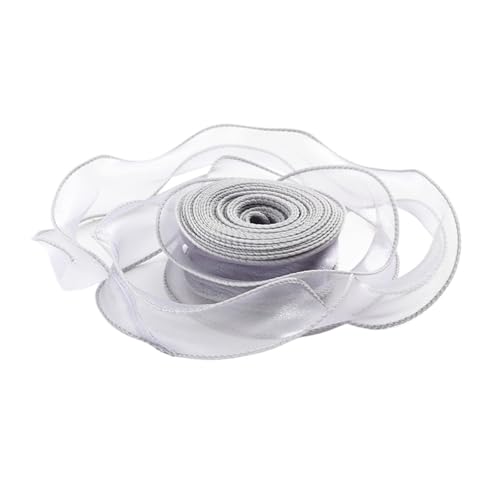 KJBDQQH Schleife 20 Yards Organza-Satinbänder for Verpacken, Dekoration, Hochzeitssträuße, Kranz, Nähzubehör(Grey) von KJBDQQH