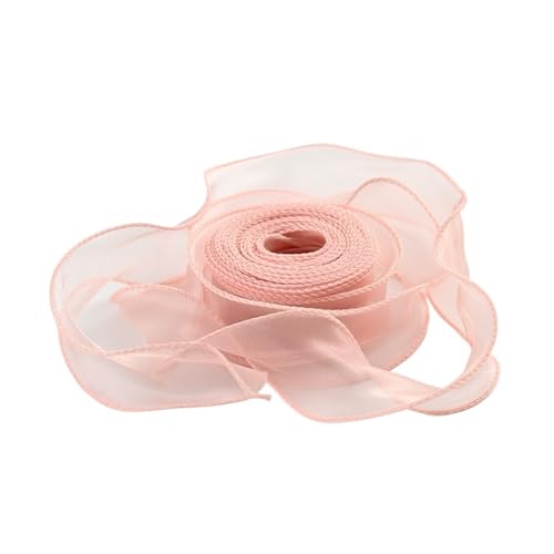 KJBDQQH Schleife 20 Yards Organza-Satinbänder for Verpacken, Dekoration, Hochzeitssträuße, Kranz, Nähzubehör(Rose pink) von KJBDQQH